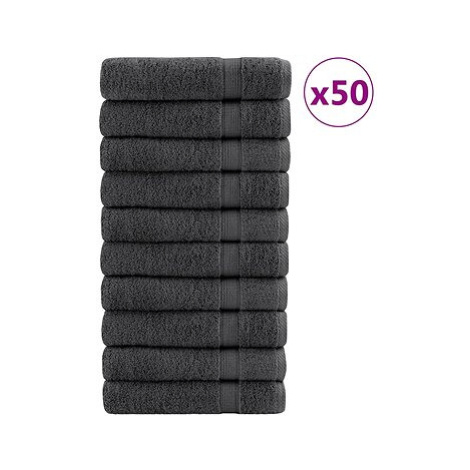 Shumee Premium 50 ks antracitové 50 × 100 cm 600 g/m2 100 % bavlna