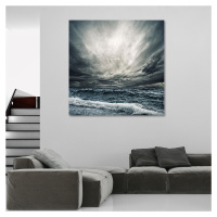 Estila Dizajnový obraz za sklom Ocean waves modrý štvorcový 120cm