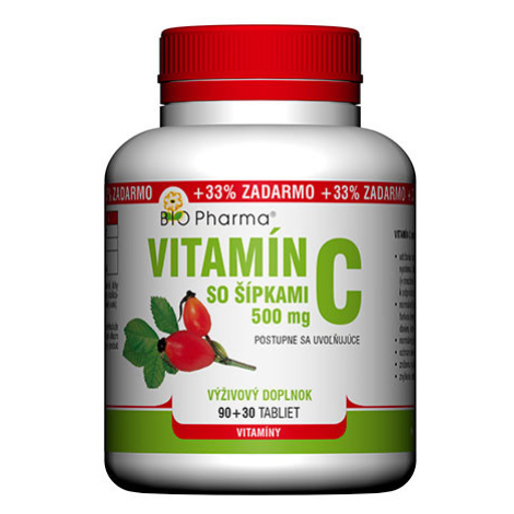 BIO-Pharma Vitamín C 500mg so šípkami 120 tabliet