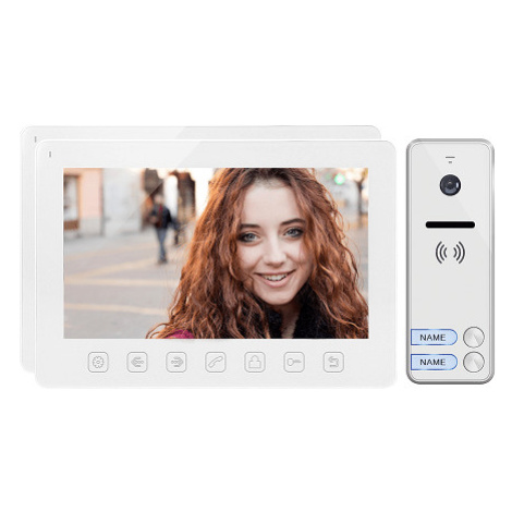 Dvojrodinný videovrátnik NOVEO MULTI2, LCD 7" monitor, biely