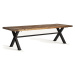 Estila Luxusný obdĺžnikový industriálny jedálenský stôl Inar s drevenou doskou v prírodnej hnede
