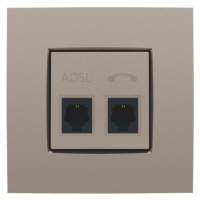 Kryt zásuvky dátovej 2xRJ11 ADSL/tel. bronzová (NIKO)