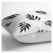 Čierno-biela obliečka na vankúš s prímesou bavlny Minimalist Cushion Covers Black White Leaf, 45