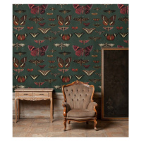 WALLCOLORS Butterflies Vert Wallpaper - tapeta POVRCH: Prowall Canvas