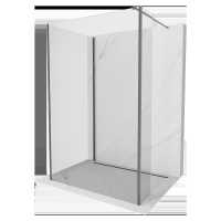 Mexen Kioto, 3-stenová sprchová zástena Walk-In Walk-in 125 x 100 x 30 cm, 8mm číre sklo, grafit