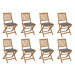 Skladacia záhradná stolička s poduškami 8 ks Dekorhome Sivohnedá taupe,Skladacia záhradná stolič