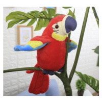 Hovoriaci plyšový papagáj červený