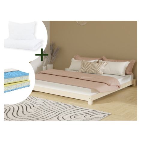 Benlemi Dvojlôžková posteľ TATAMI + 2x matrac DITA + 2x set lôžkovín