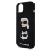 Karl Lagerfeld Liquid Silicone Karl and Choupette Heads Zadný Kryt pre iPhone 15 Plus Black