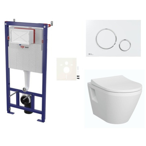 Cenovo zvýhodnený závesný WC set SAT do ľahkých stien / predstenová montáž + WC VitrA Integra SI