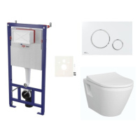 Cenovo zvýhodnený závesný WC set SAT do ľahkých stien / predstenová montáž + WC VitrA Integra SI