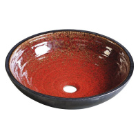 SAPHO - ATTILA keramické umývadlo, priemer 43cm, paradajková/petrol DK007