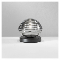 Stolová lampa Ripple, čierna/dymovo sivá, Ø 18 cm