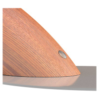 LED lampa na písací stôl Swingo s drevom, sivá