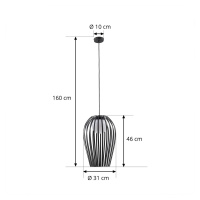 Lucande Marrin vonkajšie závesné svietidlo, čierna farba, kov, Ø 31 cm