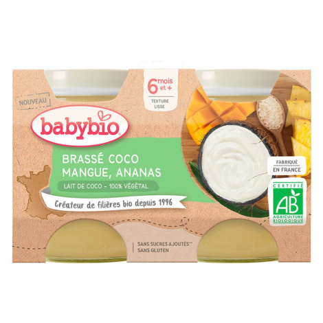 BABYBIO Brassé z kokosového mlieka mango ananás 2x130 g