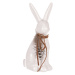 Keramický zajac s pierkom, 7 x 5 x 13 cm​