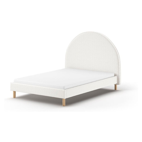 Biela čalúnená jednolôžková posteľ s roštom 140x200 cm MOON – Vipack