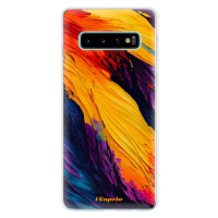 Odolné silikónové puzdro iSaprio - Orange Paint - Samsung Galaxy S10