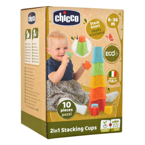 CHICCO Poháriky stohovacie farebné Eco+ 6m+