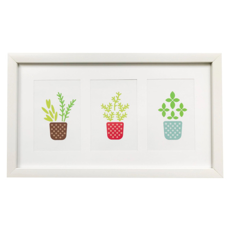 Bondecor Fotorám pre 3 fotky, biely 20 x 52 cm