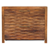 Artisan Furniture LAVICA s povrchovou úpravou Amber Oak, úložný priestor na topánky, svetlohnedá