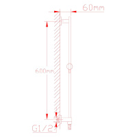 Sapho Sapho, Posuvný držiak sprchy, vývod vody, 620mm, chróm, 1202-04