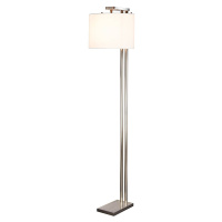 Stojacia lampa Belmont, nikel, biele tienidlo