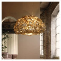 Závesná lampa Slamp Quantica, zlatá farba, Ø 75 cm