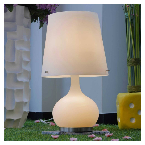 Stolná lampa Ade, výška 58 cm, biela, sklo Fabas Luce