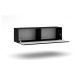 Závěsný TV stolek Vivo 140 cm černý mat/černý lesk