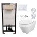 DEANTE Podstavný rám, pre závesné WC misy + SLIM tlačidlo bílé  + WC CERSANIT CLEANON CREA OVÁL 