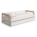 Biela/prírodná detská posteľ z borovicového dreva s výsuvným lôžkom 90x200 cm Carrie – Marckeric