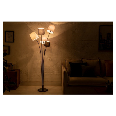 Estila Moderná stojaca lampa Elegans z kovu s piatimi tienidlami 176cm