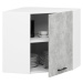 Rohová závěsná kuchyňská skříňka Olivie W 60 cm bílá/beton
