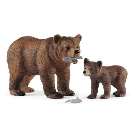 Schleich Medvedica Grizzly s mláďaťom