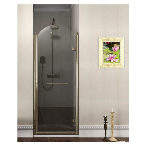 ANTIQUE sprchové dvere otočné, 800mm, pravé, ČÍRE sklo, bronz GQ1380RC GELCO