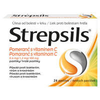 STREPSILS Pomaranč s Vitamínom C 24 pastiliek