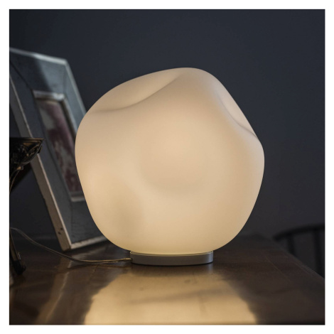 Stolná lampa Foscarini Hoba Midi, Ø 19 cm, zapínanie/vypínanie, sklo