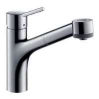 Drezová batéria Hansgrohe Talis s vyťahovacou spŕškou, 2 prúdy chróm 73869000