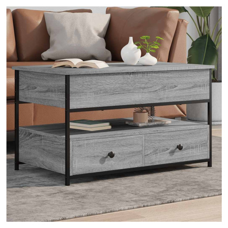 vidaXL Konferenčný stolík, sivá sonoma 85x50x50cm kompozitné drevo+kov