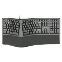 Klávesnice C-TECH KB-113E USB, ERGO,  černá, CZ/SK