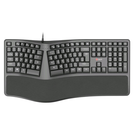 Klávesnice C-TECH KB-113E USB, ERGO,  černá, CZ/SK