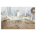 LuxD Rohový písací stôl Atelier sklo / biely