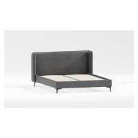 Tmavosivá čalúnená dvojlôžková posteľ s roštom 160x200 cm Basti – Ropez