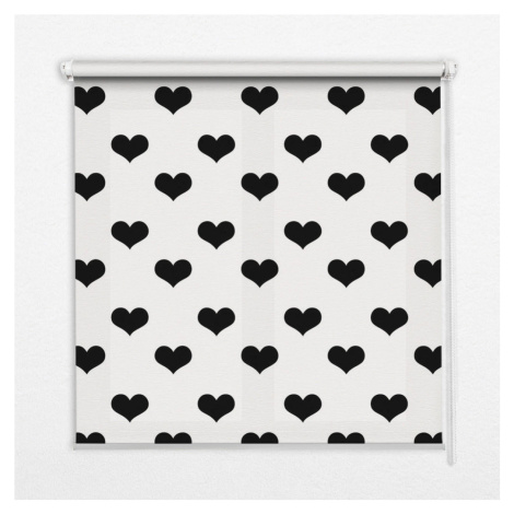 TULUP VNÚTORNÁ roleta - okenná roleta - roleta - 60x140 cm - Čierne srdcia