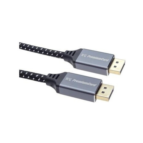 PremiumCord DisplayPort 1.4 prípojný kábel, kovové a pozlátené konektory, 1m