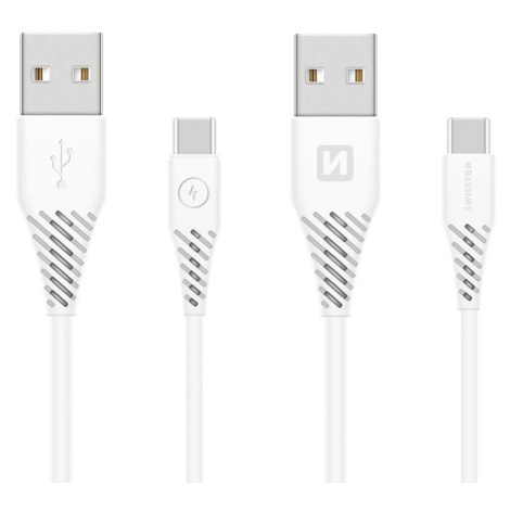 Kábel dátový Swissten USB / USB-C 3.1 biely 1,5 m (7 mm)