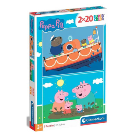 Clementoni - Puzzle 2x20 Prasiatko Peppa