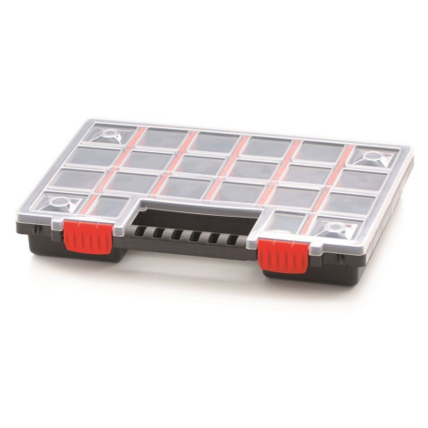 Prosperplast s.r.o. Kufríkový organizér 34,4 × 24,9 × 5 cm, prepážky, sivá